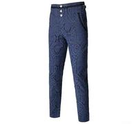 Mens Gothic Vintage Pants Steampunk Style Victorian Trousers Designed for Casual Wear and Cosplay in Multiple Seasons (L Blue)