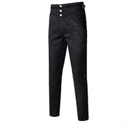 Mens Gothic Vintage Pants Steampunk Style Victorian Trousers Designed for Casual Wear and Cosplay in Multiple Seasons (XL Black)