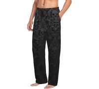 Men's gothic wallpaper skull Print Sleepwear Pajama Pants,soft Drawstring Lounge Sleep Pants with Pockets