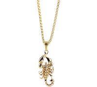 Men's Gothic Zinc alloy Punk Scorpion Biker Pendant Gold Necklace, with 71cm Chain Clever and attractive