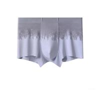 Men's Gradient Boxer Briefs, L-3XL Pack, Elastic Mid-waist Trunks with U-convex Pouch, Breathable Printed Underwear for Daily Comfort(L Light Gray)