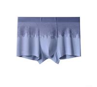 Men's Gradient Boxer Briefs, L-3XL Pack, Elastic Mid-waist Trunks with U-convex Pouch, Breathable Printed Underwear for Daily Comfort(XL Blue)