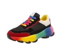 Mens Gradient Sneakers Mesh Slip on Orthopedic Trainers Wide Fit Wedge Walking Shoes Breathable Hiking Sneakers Casual Running Shoes Outdoor Working Footwear Sports Trainers (C-Black, 4)