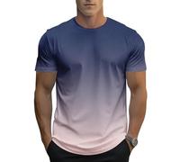 Men's Gradient T-Shirt - Short Sleeve Round Neck T-Shirt Summer Casual T-Shirt (UK, Alpha, M, Regular, Regular, Gradient color10)
