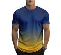 Men's Gradient T-Shirt - Short Sleeve Round Neck T-Shirt Summer Casual T-Shirt (UK, Alpha, XL, Regular, Regular, Gradient color4)