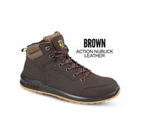 Grafters Safety Boots M513B - Dual Density Sole, Steel Toe Cap - Brown (Unisex)