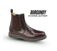 Grafters M186BD Unisex Leather Gusset Chelsea Boots Burgundy