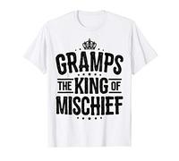 Mens Gramps Gifts from Grandchildren Gramps the King of Mischief T-Shirt