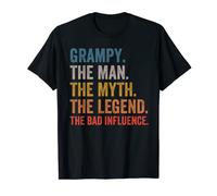 Mens Grampy The Man The Myth The Legend The Bad Influence T-Shirt