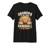 Mens Grandpa is My Name Handball is My Game Premium T-Shirt