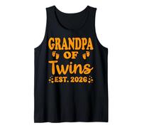 Mens Grandpa of Twins 2026 New Grandfather Baby Announcement Tank Top
