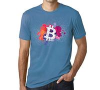 Men's Graphic T-Shirt Bitcoin Art BTC HODL Crypto Traders Eco-Friendly Limited Edition Short Sleeve Tee-Shirt Vintage Birthday Gift Novelty Aqua M