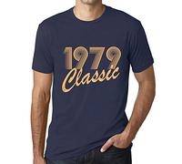 Men's Graphic T-Shirt Classic 1979 45th Birthday Anniversary 45 Year Old Gift 1979 Vintage Eco-Friendly Short Sleeve Novelty Tee French Navy S