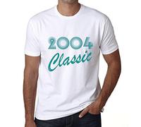 Men's Graphic T-Shirt Classic 2004 20th Birthday Anniversary 20 Year Old Gift 2004 Vintage Eco-Friendly Short Sleeve Novelty Tee White