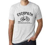Men's Graphic T-Shirt Cycopath Cycling Theme Eco-Friendly Limited Edition Short Sleeve Tee-Shirt Vintage Birthday Gift Novelty Vintage White L