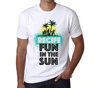 Men's Graphic T-Shirt Fun in The Sun in Recife Eco-Friendly Limited Edition Short Sleeve Tee-Shirt Vintage Birthday Gift Novelty White XL