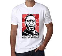 Men's Graphic T-Shirt George Floyd Rest in Power Eco-Friendly Limited Edition Short Sleeve Tee-Shirt Vintage Birthday Gift Novelty White XL