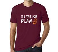 Men's Graphic T-Shirt It's Time for Plan B Bitcoin BTC HODL Crypto Eco-Friendly Limited Edition Short Sleeve Tee-Shirt Vintage Birthday Gift Novelty Burgundy XXL