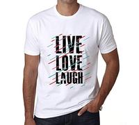 Men's Graphic T-Shirt Live Love & Laugh Eco-Friendly Limited Edition Short Sleeve Tee-Shirt Vintage Birthday Gift Novelty White 4XL