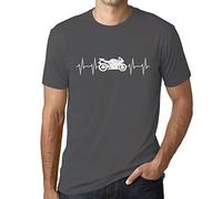 Men's Graphic T-Shirt Motorcycle Heartbeat Eco-Friendly Limited Edition Short Sleeve Tee-Shirt Vintage Birthday Gift Novelty Mouse Grey L