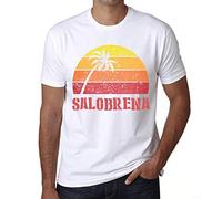 Men's Graphic T-Shirt Palm, Beach, Sunset in Salobrena Eco-Friendly Limited Edition Short Sleeve Tee-Shirt Vintage Birthday Gift Novelty White L