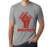 Men's Graphic T-Shirt Power to The Architects Eco-Friendly Limited Edition Short Sleeve Tee-Shirt Vintage Birthday Gift Novelty Heather Grey L