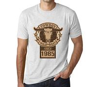 Men's Graphic T-Shirt Wild West Cowboy Since 1985 41st Birthday Anniversary 41 Year Old Gift 1985 Vintage Eco-Friendly Short Sleeve Novelty Tee Vintage White 3XL