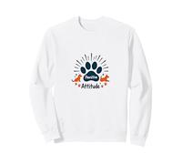 Mens Graphic T-Shirts Dog Lover Pet Pawsitive Attitude Sweatshirt, Adult Unisex, White, XX-Large