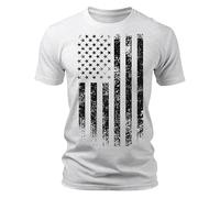 Mens Graphic T-Shirts Independence Day American Flag July 4Th Short Sleeve America Shirt Big and Tall Summer Beach Shirts B-White
