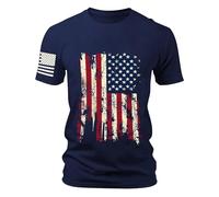 Mens Graphic T-Shirts Independence Day American Flag July 4Th Short Sleeve America Shirt Big and Tall Summer Beach Shirts