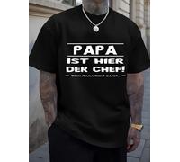 Men's Graphic Tee Featuring The Humorous German Phrase 'Dad is The Boss' Made from 100% Breathable T Shirt Multicolor