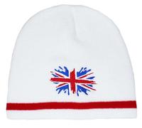 Men's Great Britain Striped Embroidered Soft Rib Union Jack Beanie Hat