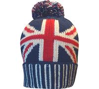 Men's Great Britain Union Jack Thermal Knitted Winter Beanie Bobble Hat