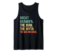 Mens Great Grandpa The Man The Myth The Bad Influence Funny Retro Tank Top