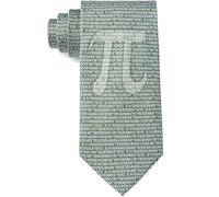 Men's Green Microfiber Pi Symbol to the 50th Decimal Mathematics Math Nerd/Geek Novelty Tie Necktie, Green, Extra Long