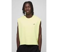 Mens Green Oversized Shrunken Boxy B Signature Embroidered vest, Green L