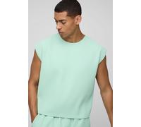 Mens Green Oversized Shrunken Boxy Pleated vest, Green S