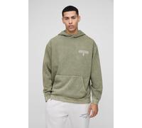 Mens Green Oversized Washed Cote D'Azur Graphic Hoodie, Green M