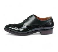 Men's Green Patent Leather Brogue Formal Shoes - Harry