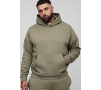 Mens Green Plus Basic Regular Fit Over the Head Hoodie, Green 2XL