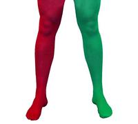 Men's Green & Red Christmas Elf Fancy Dress Tights