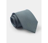 Men's Green Square Print Silk Tie - Savile Row Company