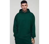 Mens Green Tall Basic Oversized Over the Head Hoodie, Green M