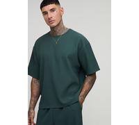 Mens Green Tall Pleated Oversized Boxy T-Shirt, Green L