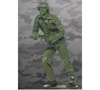 Mens Green Toy Soldier Adult Fancy Dress Military Party Costume