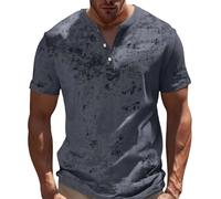 Mens Green Tshirts Short Sleeve T Shirt Men 2025 Gift Men's Fashion Casual Short Sleeved Round Neck Tie Dye Short Sleeved T Shirt Tops Men's Retro T Shirt Mens T-Shirts Button T Shirts (Grey, XXXL)