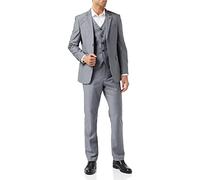 Mens Grey 3 Piece Business Suit Smart Casual Classic Tailored Fit Office Work Formal[Suit-JROSS-Grey-”42,UK/US 42 EU 52,Trouser 36"]