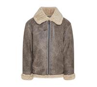 Mens Grey B3 RAF Shearling Sheepskin Leather Aviator Bomber Flying Jacket