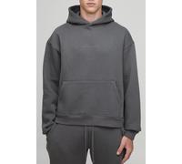 Mens Grey Basic BM Signature Oversized Boxy Hoodie, Grey L