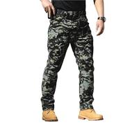 Mens Grey Camouflage Armoured Motorcycle Motorbike Biker Trousers Pants for Men Construction Cargo Pants Combat Work Outdoor with Utility Pockets Light Work Pant Straight Leg